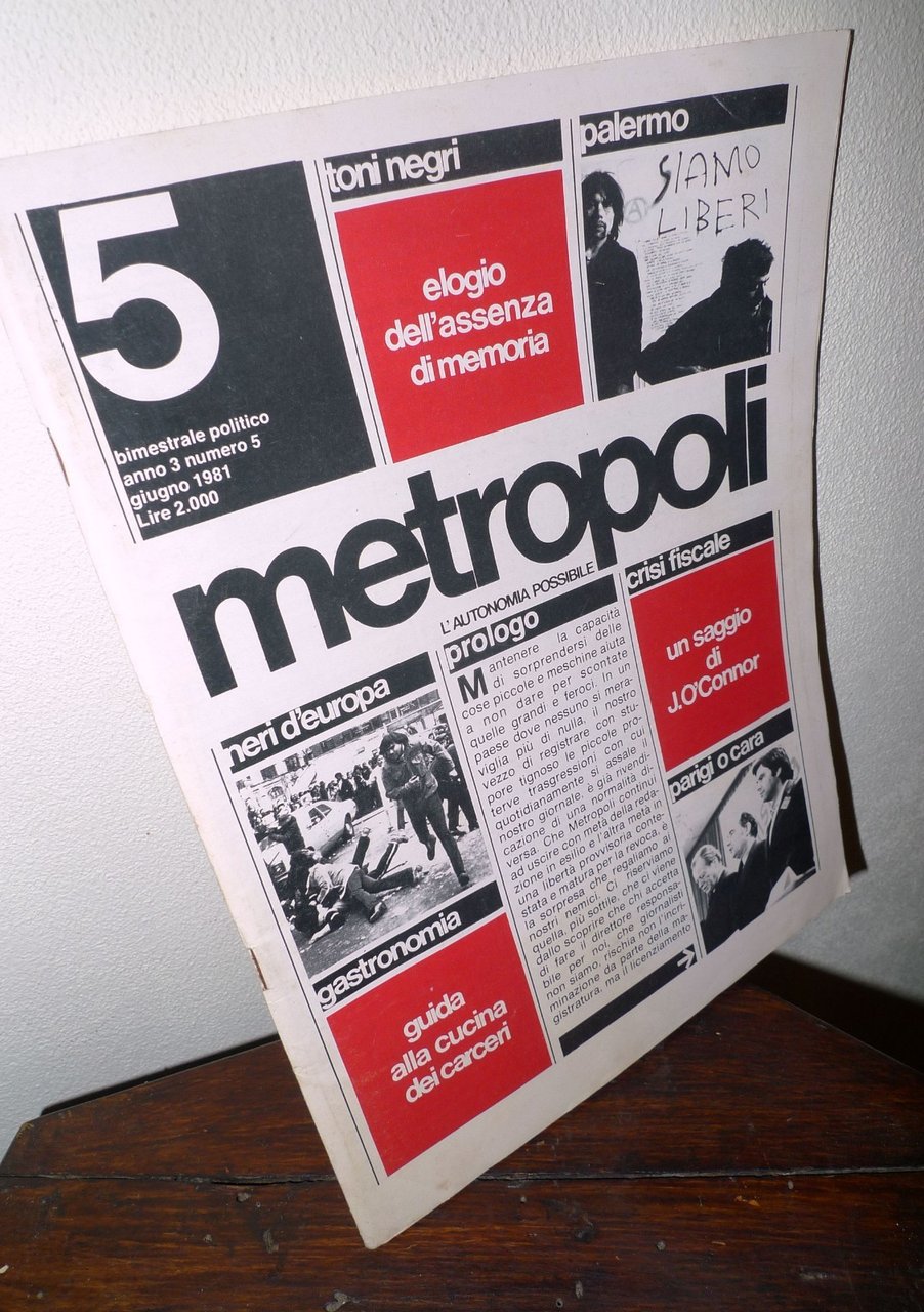 METROPOLI.L'AUTONOMIA POSSIBILE n.5 giugno 1981[Virno,Toni Negri,Bifo,Guattari | Immagine principale