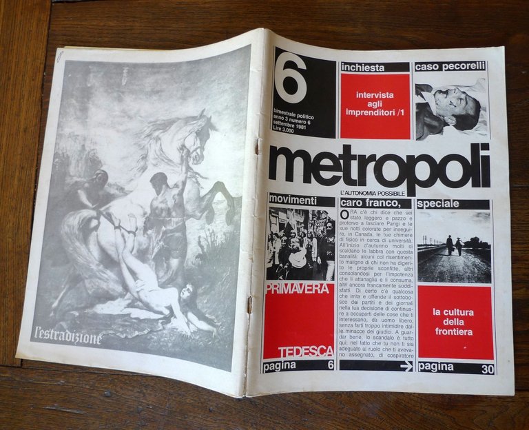 METROPOLI.L'AUTONOMIA POSSIBILE n.6 settembre 1981[Virno,Toni Negri,Bifo,Lizzani | Immagine Gallery 2