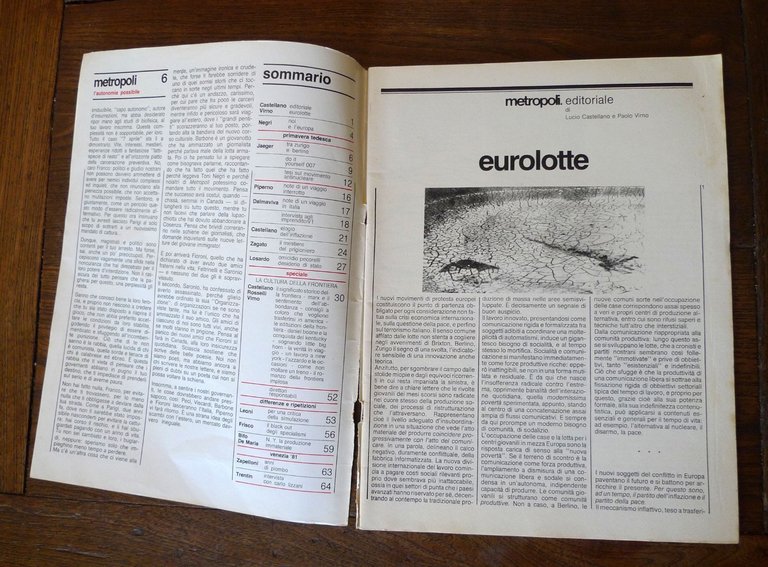 METROPOLI.L'AUTONOMIA POSSIBILE n.6 settembre 1981[Virno,Toni Negri,Bifo,Lizzani | Immagine Gallery 3