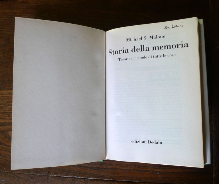 Michael S. Malone,STORIA DELLA MEMORIA,2014 Dedalo