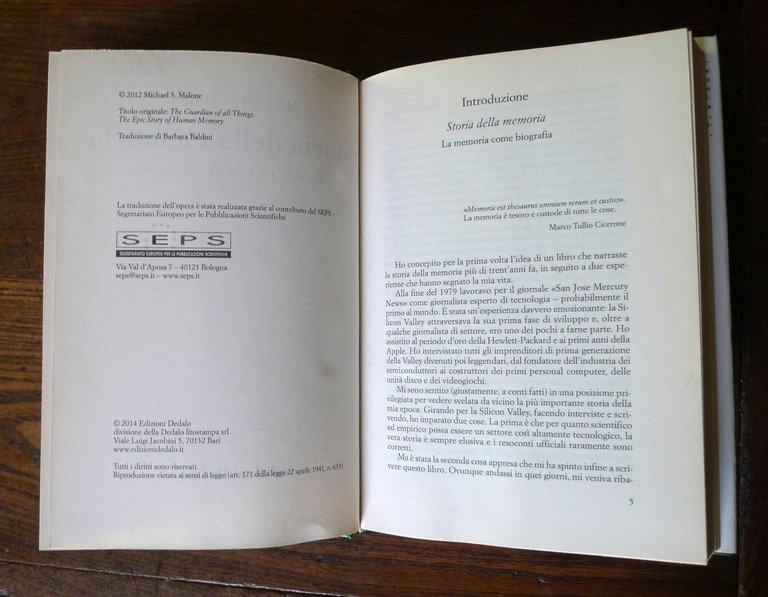 Michael S. Malone,STORIA DELLA MEMORIA,2014 Dedalo
