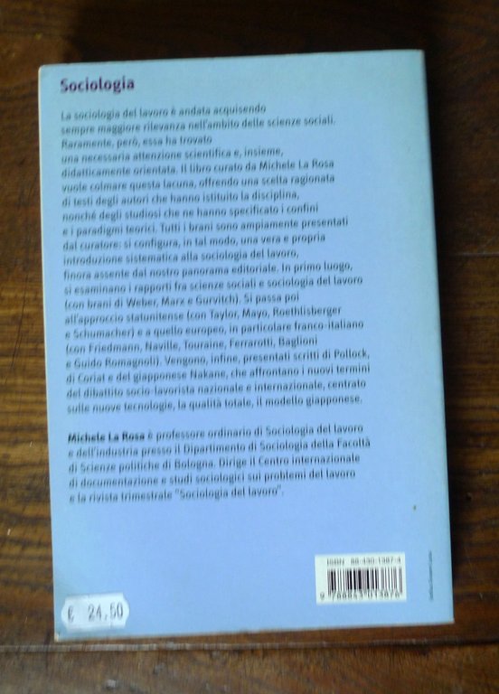 Michele La Rosa,IL LAVORO NELLA SOCIOLOGIA,2002 Carocci