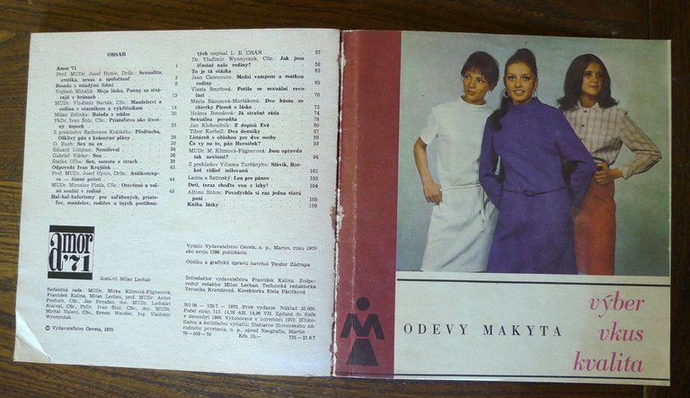 Milan Lechan,AMOR '71,1970 Osveta[Cecoslovacchia,erotismo,vita di coppia