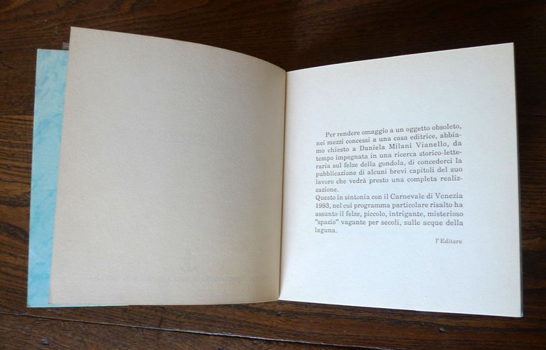 Milani Vianello,EL FELZE,1993 Centro Int.della Grafica di Venezia[GONDOLA,storia