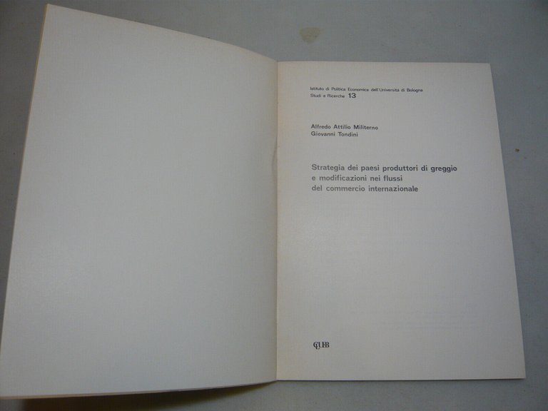 Militerno-Tondini,STRATEGIA DEI PAESI PRODUTTORI DI GREGGIO...,Bologna,1980