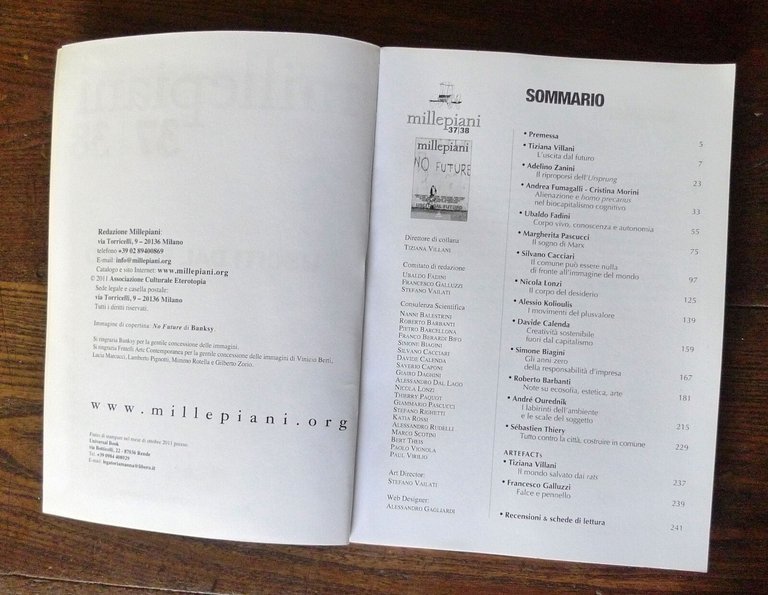 MILLEPIANI 37/38 2011.USCITI DAL FUTURO,Eterotopia[FILOSOFIA,ARTE,ALIENAZIONE