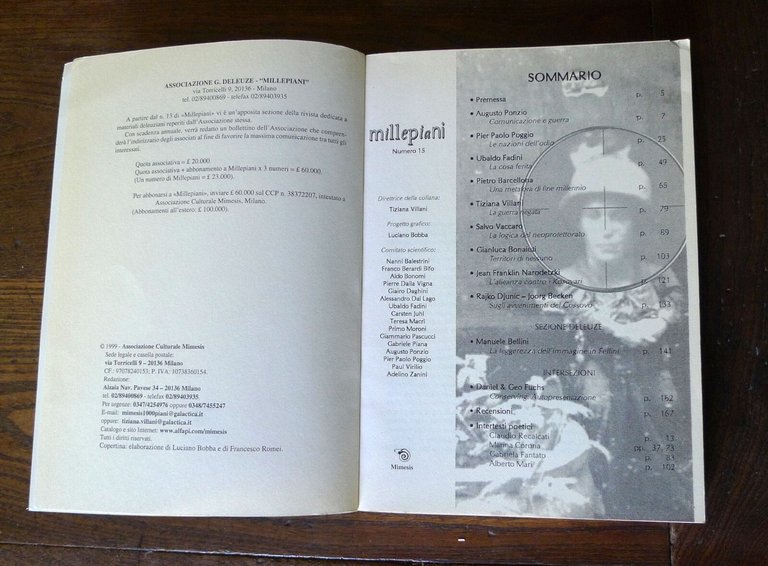 MILLEPIANI N.15 1999.GUERRA LOCALE,GUERRA GLOBALE,Mimesis[Balcani,pulizia etnica