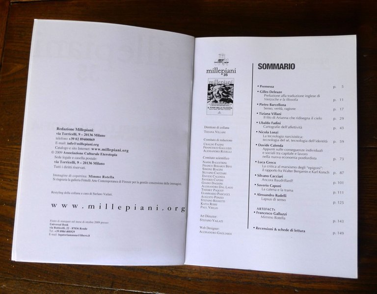 MILLEPIANI N.35 2009.IL FUORI DELLA FILOSOFIA,Eterotopia[Gilles Deleuze,Fadini