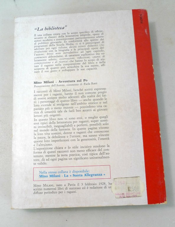 Mino Milani,AVVENTURA SUL PO.Racconti,1975 APE Mursia[narrativa,per ragazzi