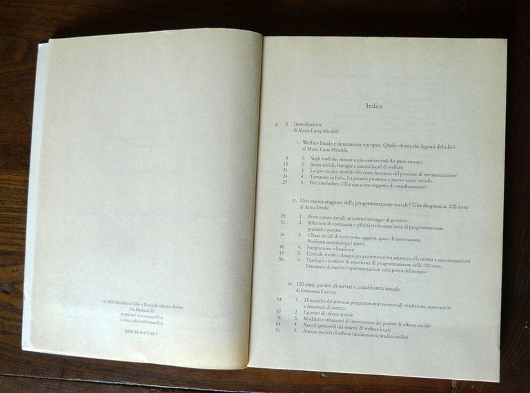 Mirabile,ITALIE SOCIALI.Il welfare locale fra Europa,riforme e federalismo,2005