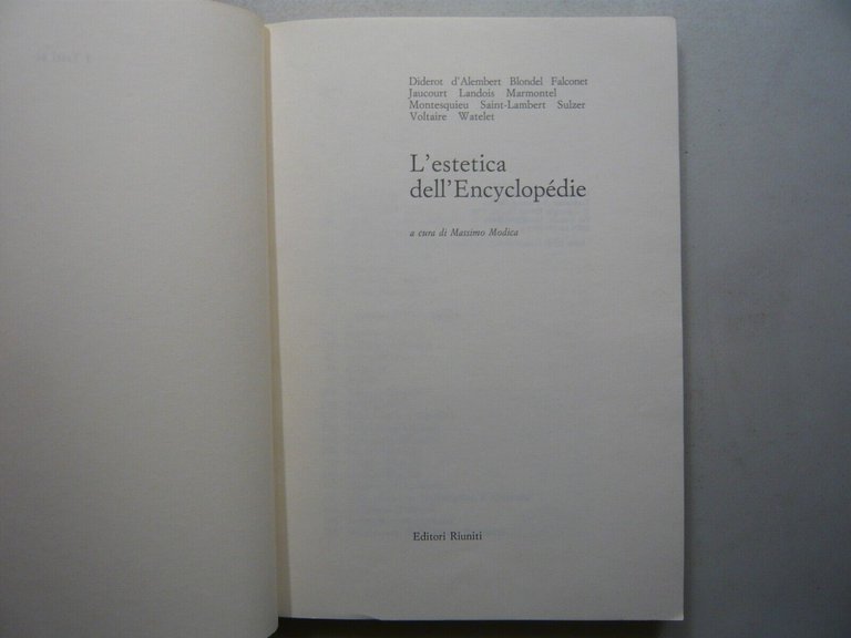 Modica,L’ESTETICA DELL’ECYCLOPEDIE,Editori Riuniti 1995[d’Alembert,Blondel