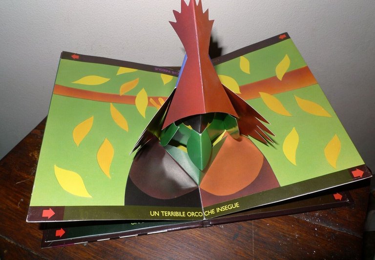 Moerbeek/Dijs,L'INSEGUIMENTO.Un libro in rilievo,1987 Rizzoli[bambini,pop-up,3D
