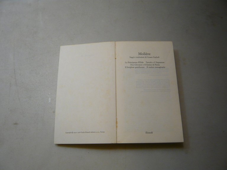 Moliere,LA PRINCIPESSA D'ELIDE ET AL.,Torino,1974