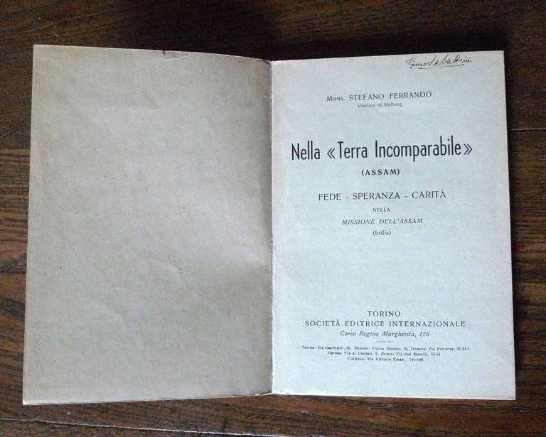 Mons.Ferrando,NELLA TERRA INCOMPARABILE(ASSAM),1940[missione,India,religione