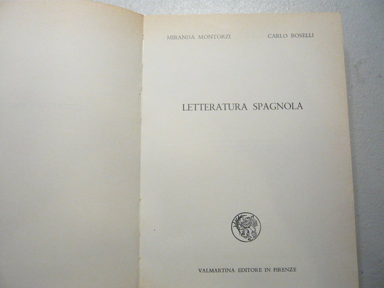 Montorzi,Boselli,LETTERATURA SPAGNOLA,1973[Manuale, Storia della letteratura