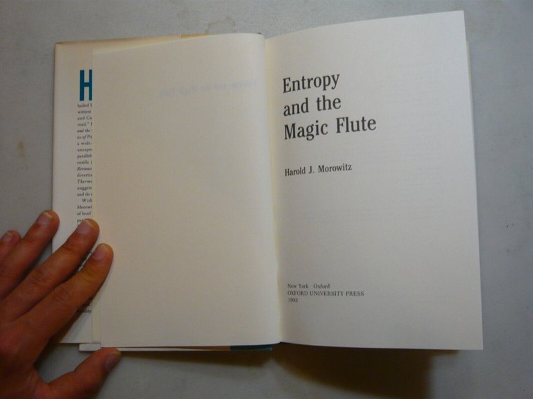 Morowitz,ENTROPY AND THE MAGIC FLUTE,Oxford University Press, New York, 1993