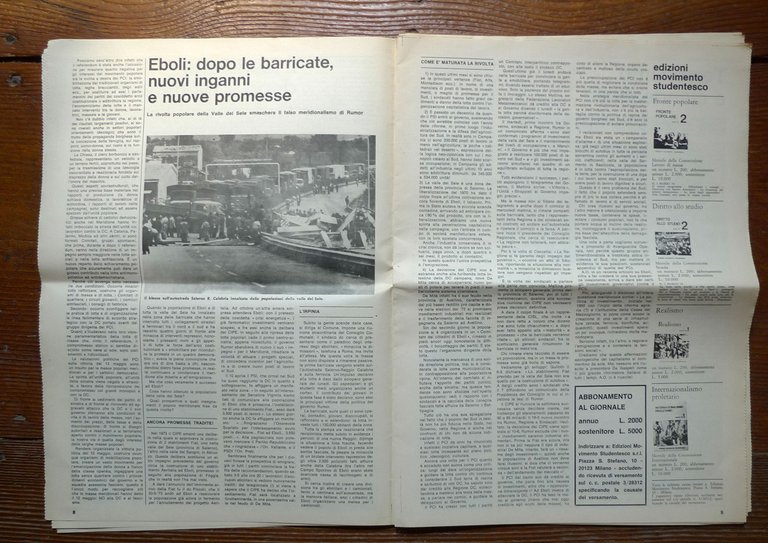 MOVIMENTO STUDENTESCO MILANO UNIVERSITÀ STATALE n.33 Giugno 1974[comunismo