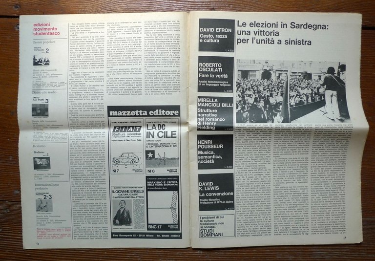 MOVIMENTO STUDENTESCO MILANO UNIVERSITÀ STATALE n.34 Luglio 1974[comunismo