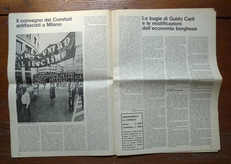 MOVIMENTO STUDENTESCO MILANO UNIVERSITÀ STATALE n.34 Luglio 1974[comunismo