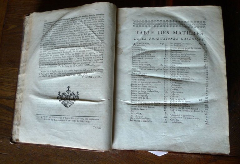 MOYSE CHARAS,PHARMACOPÉE ROYALE GALENIQUE ET CHYMIQUE,1753 BRUYSET[FARMACIA