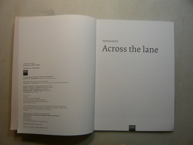 nerosunero,ACROSS THE LANE,Giuda edizioni, Ravenna, 2014[Mario Sughi