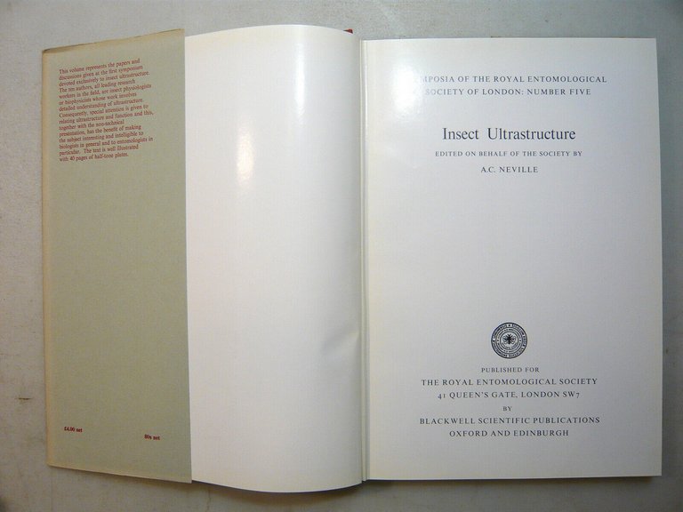 Neville,INSECT ULTRASTRUCTURE,The Royal Entomological Society, 1970[entomologia