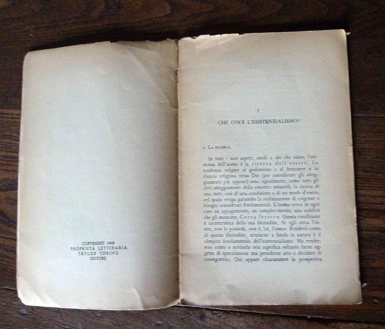 Nicola Abbagnano,ESISTENZIALIMO POSITIVO.DUE SAGGI,1948 Taylor[filosofia