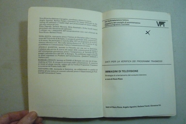 Nora Rizza,IMMAGINI DI TELEVISIONE,Rai, Roma, 1986