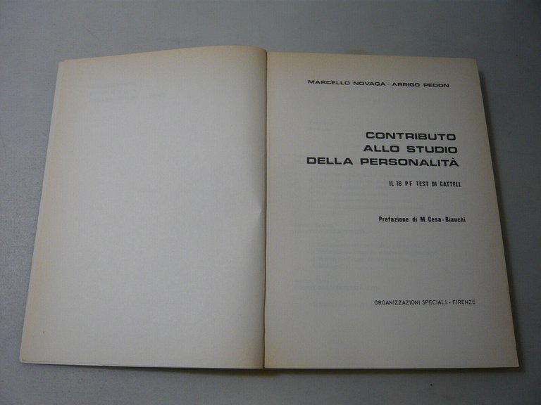 Novaga-Pedon,CONTRIBUTO ALLO STUDIO DELLA PERSONALITA,Firenze,1977[psicologia