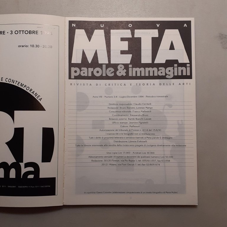 NUOVA META.PAROLE E IMMAGINI 3/4,Maffessoli 1994