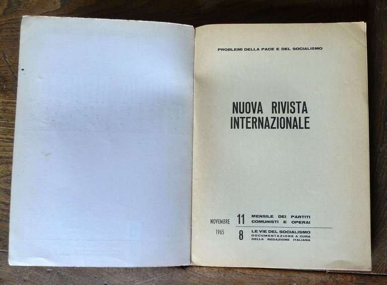 NUOVA RIVISTA INTERNAZIONALE n.11 1965[comunismo,socialismo,cibernetica