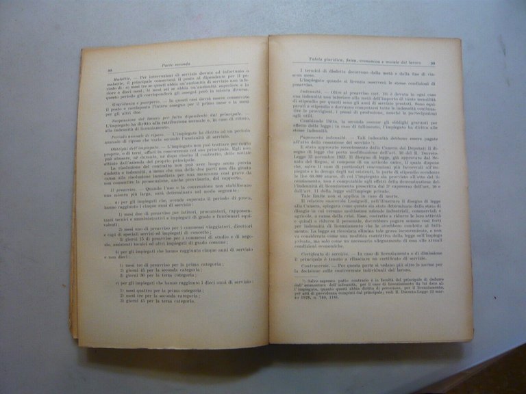 Oddone Fantini,LA TUTELA DEL LAVORO,Felice Le Monnier, Firenze, 1934