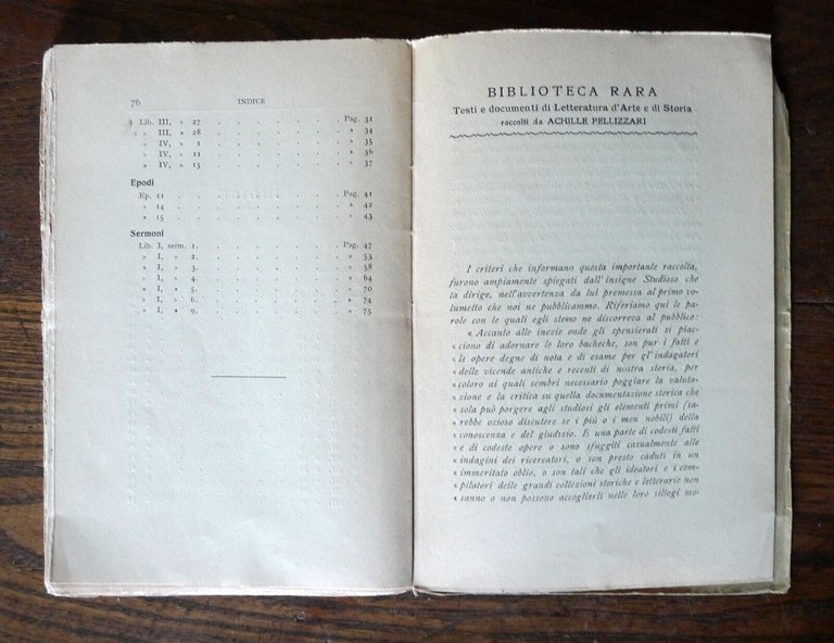 ODI,EPODI,E SERMONI DI ORAZIO.VERSIONI DI GIUSEPPE CHIARINI,1916 Perrella