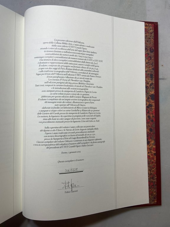 ODISSEA EDIZIONE GRANDI OPERE UTET COLLANA BIBLIA ARTIS ESEMPLARE N°306/1225 | Immagine Gallery 11