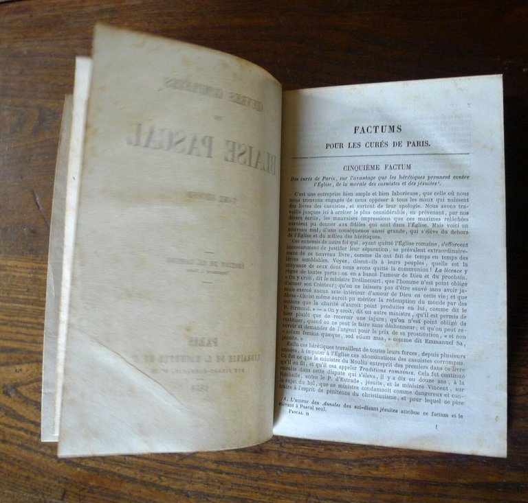 OEUVRES COMPLÈTES DE BLAISE PASCAL.TOME SECOND.Éd.de Ch. Lahure,1858 Hachette