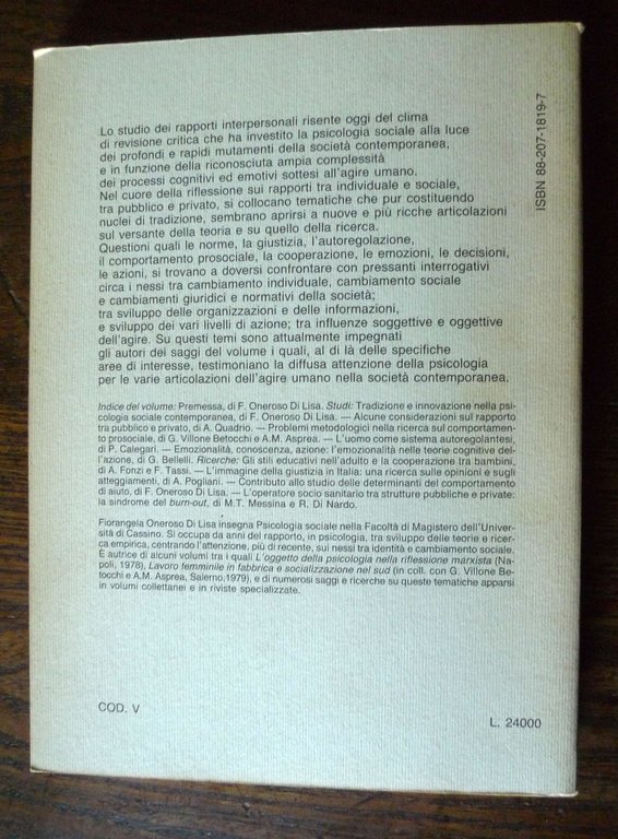 Oneroso Di Lisa,GIUSTIZIA,NORME E AUTOREGOLAZIONE IN PSICOLOGIA SOCIALE,1989 | Immagine Gallery 2