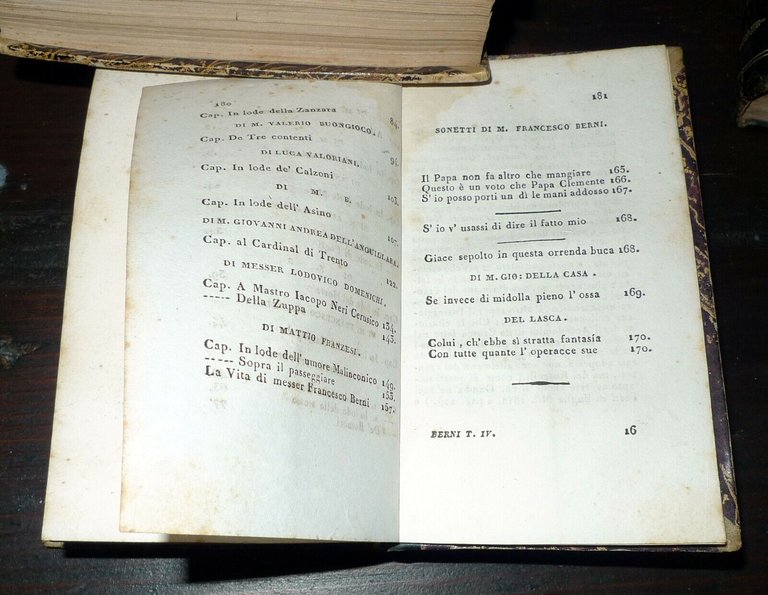 OPERE BURLESCHE DI M.FRANCESCO BERNI E DI ALTRI,1823 VAN-DER BET[poesia …