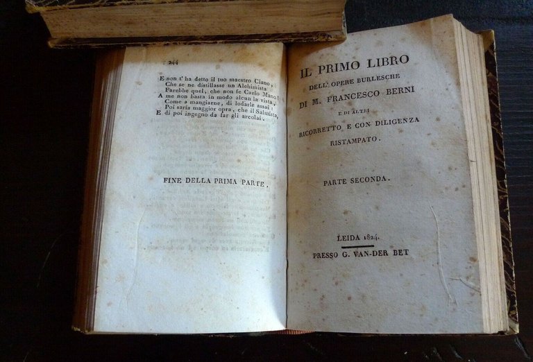 OPERE BURLESCHE DI M.FRANCESCO BERNI E DI ALTRI,1823 VAN-DER BET[poesia …