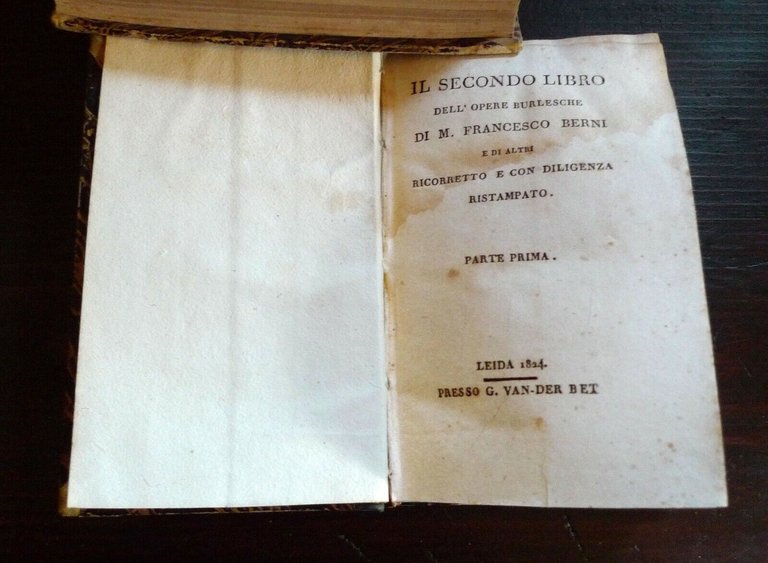 OPERE BURLESCHE DI M.FRANCESCO BERNI E DI ALTRI,1823 VAN-DER BET[poesia …