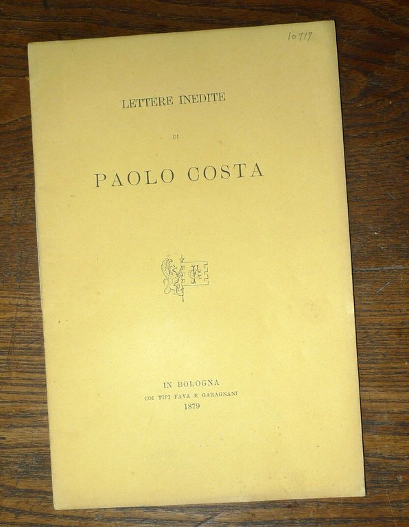 OPERE COMPLETE DI PAOLO COSTA,1839 Formigli[FILOSOFIA,POESIA,LETTERE,BOLOGNA