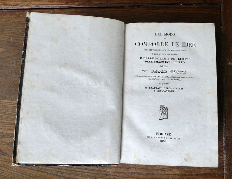 OPERE COMPLETE DI PAOLO COSTA,1839 Formigli[FILOSOFIA,POESIA,LETTERE,BOLOGNA