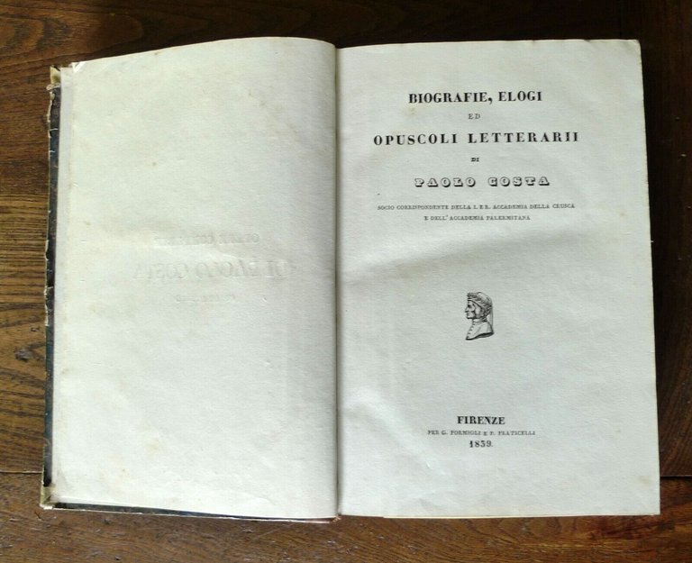 OPERE COMPLETE DI PAOLO COSTA,1839 Formigli[FILOSOFIA,POESIA,LETTERE,BOLOGNA