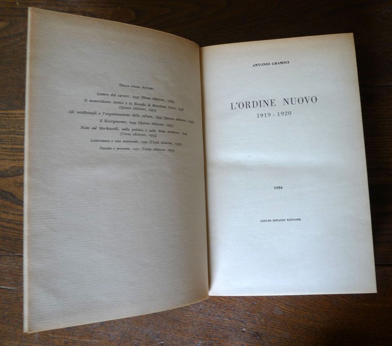 OPERE DI ANTONIO GRAMSCI,8 voll.,Einaudi 1952[LETTERE DAL CARCERE,L'ORDINE NUOVO
