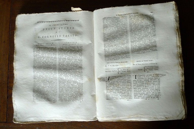 OPERE DI C.CORNELIO TACITO TRADOTTE IN VOLGARE FIORENTINO DA B.DAVANZATI,1803