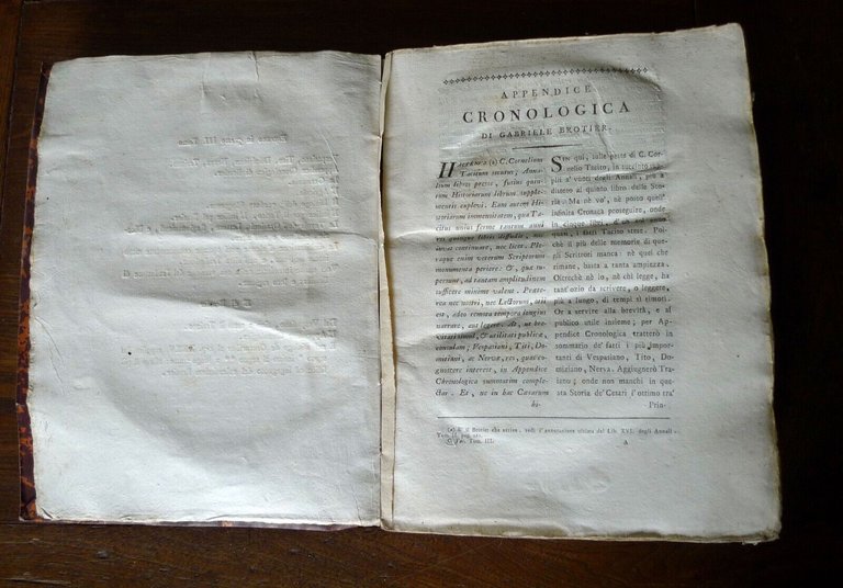 OPERE DI C.CORNELIO TACITO TRADOTTE IN VOLGARE FIORENTINO DA B.DAVANZATI,1803