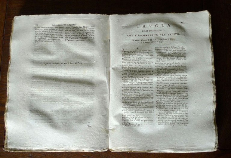 OPERE DI C.CORNELIO TACITO TRADOTTE IN VOLGARE FIORENTINO DA B.DAVANZATI,1803