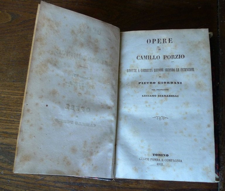 OPERE DI CAMILLO PORZIO,1852 Pomba[storia,Congiura Baroni,Relazione Napoli