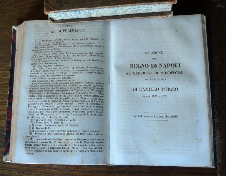 OPERE DI CAMILLO PORZIO,1852 Pomba[storia,Congiura Baroni,Relazione Napoli