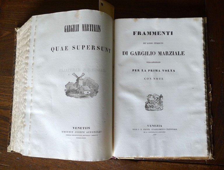 OPERE DI L.G.M.COLUMELLA(AGRICOLTURA),1846 Antonelli+GARGILIO MARZIALE,FRAMMENTI