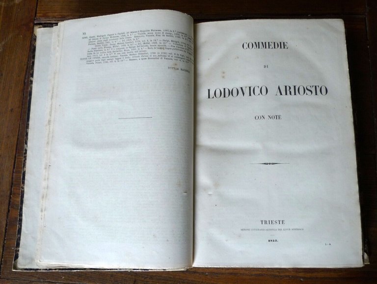 OPERE DI LODOVICO ARIOSTO,1857 Lloyd[COMMEDIE,SATIRE,RIME,ORLANDO FURIOSO,CARMI